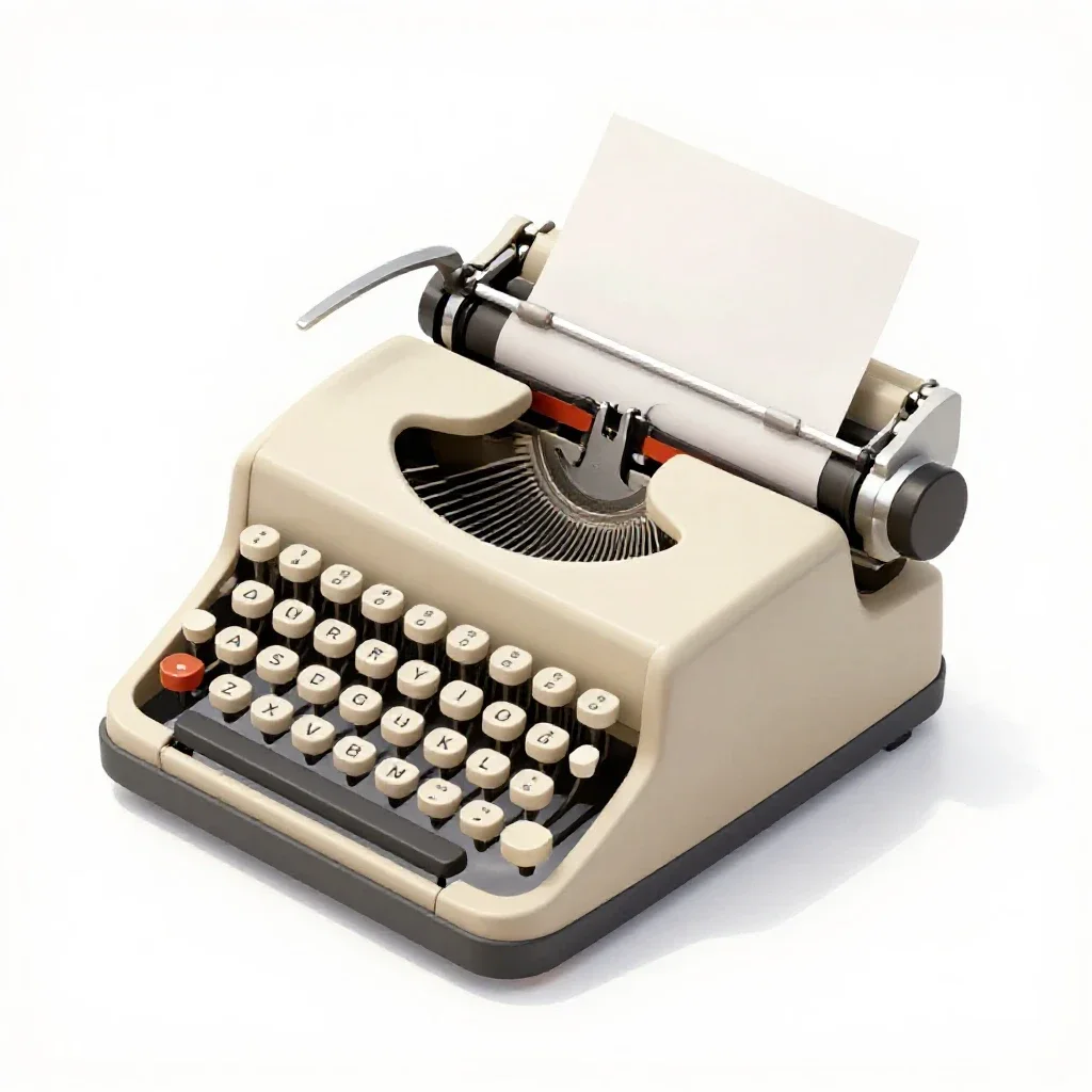 Typewriter isolated on a white background