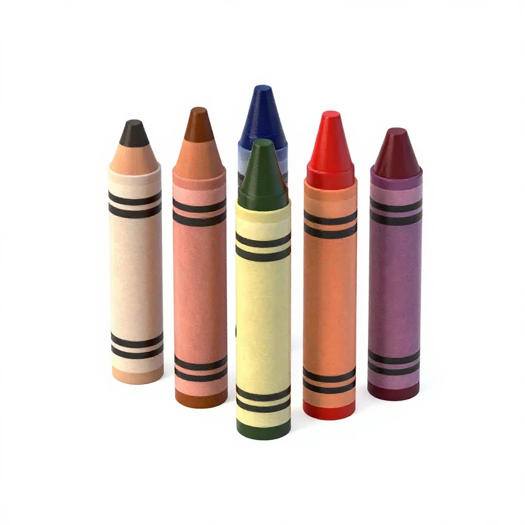 Wax crayon set isolated on a white background
