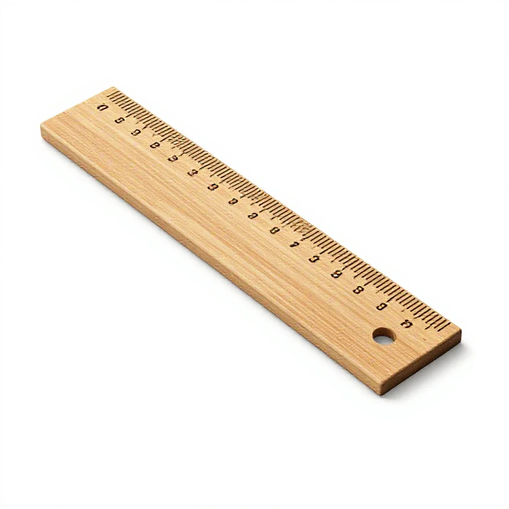 Wooden ruler isolated on a white background