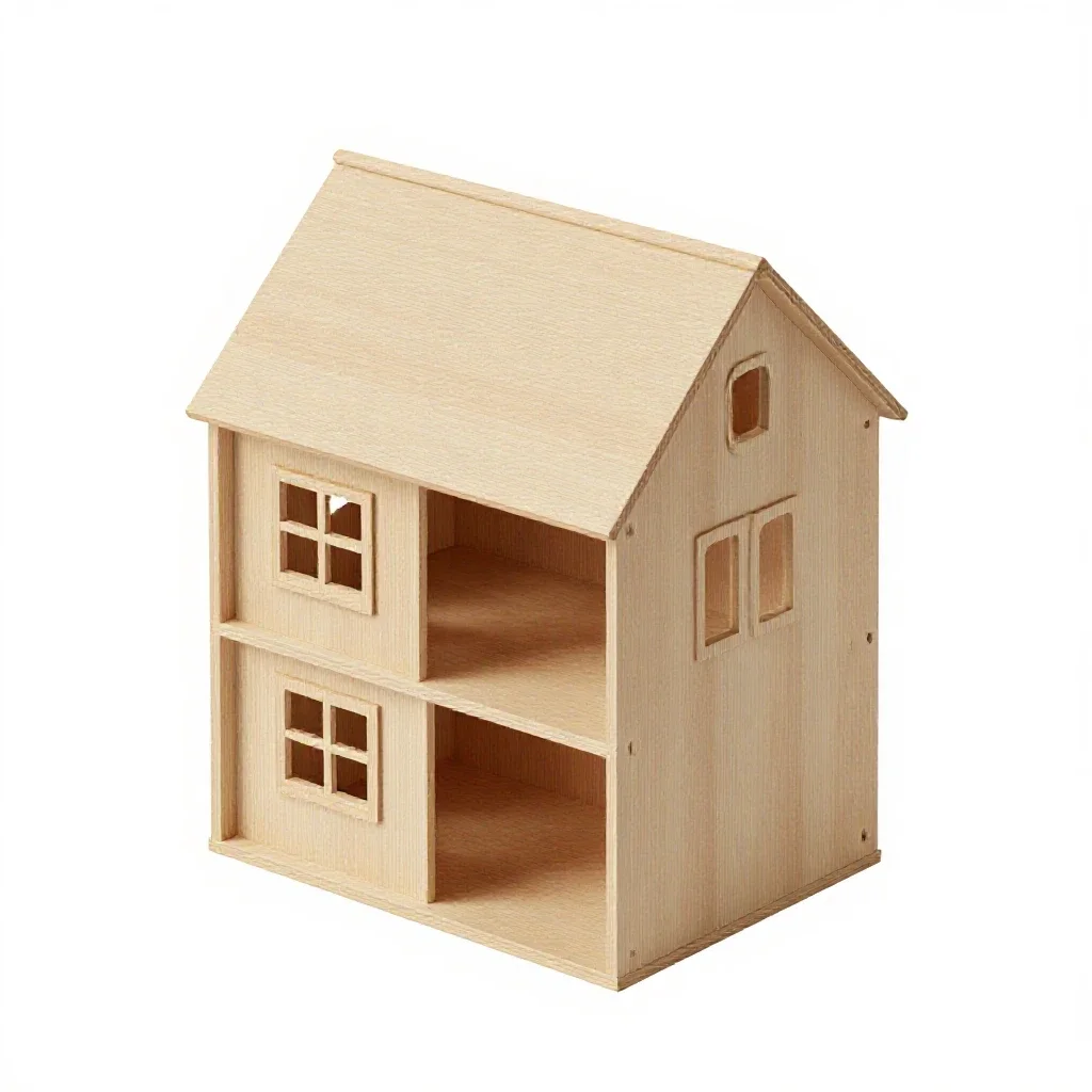 Dollhouse isolated on a white background