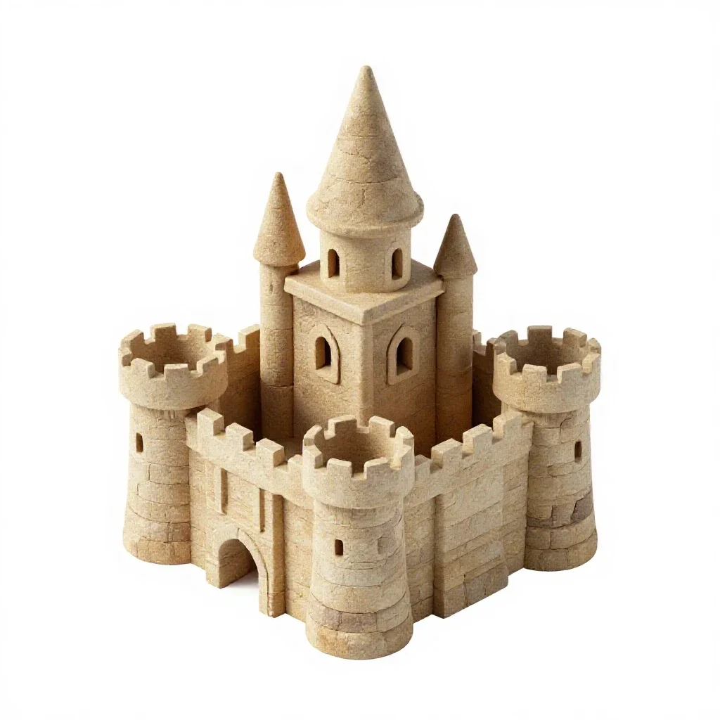 Toy castle isolated on a white background