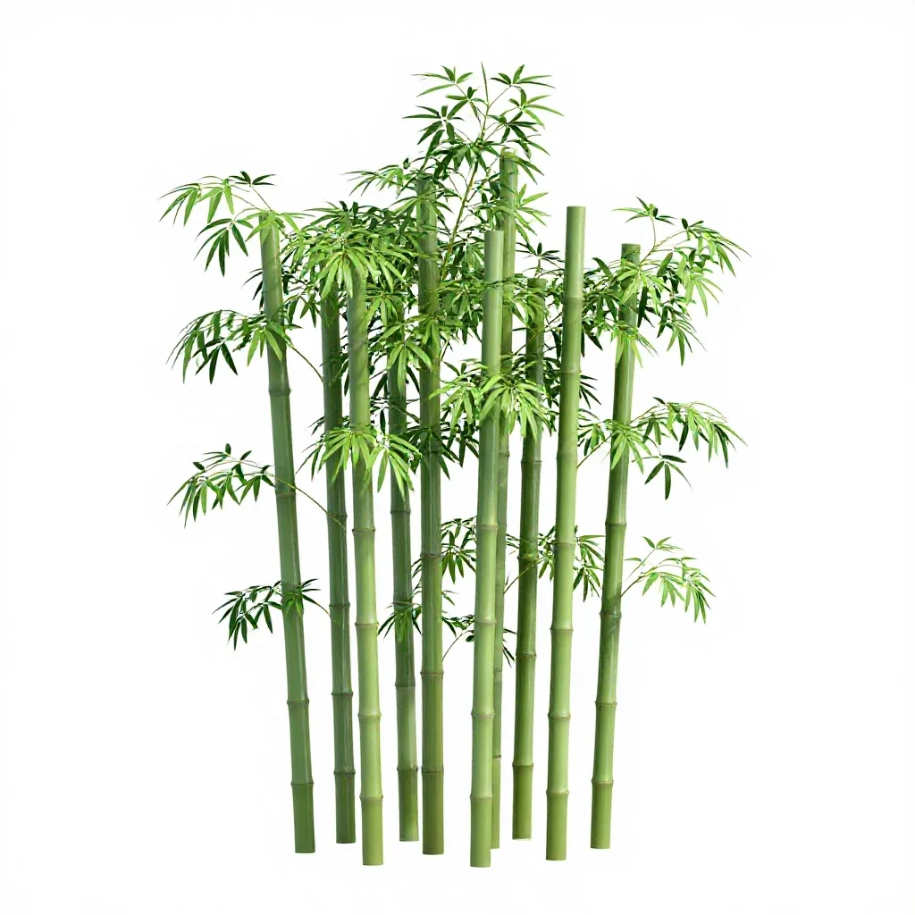 Bamboo grove isolated on a white background