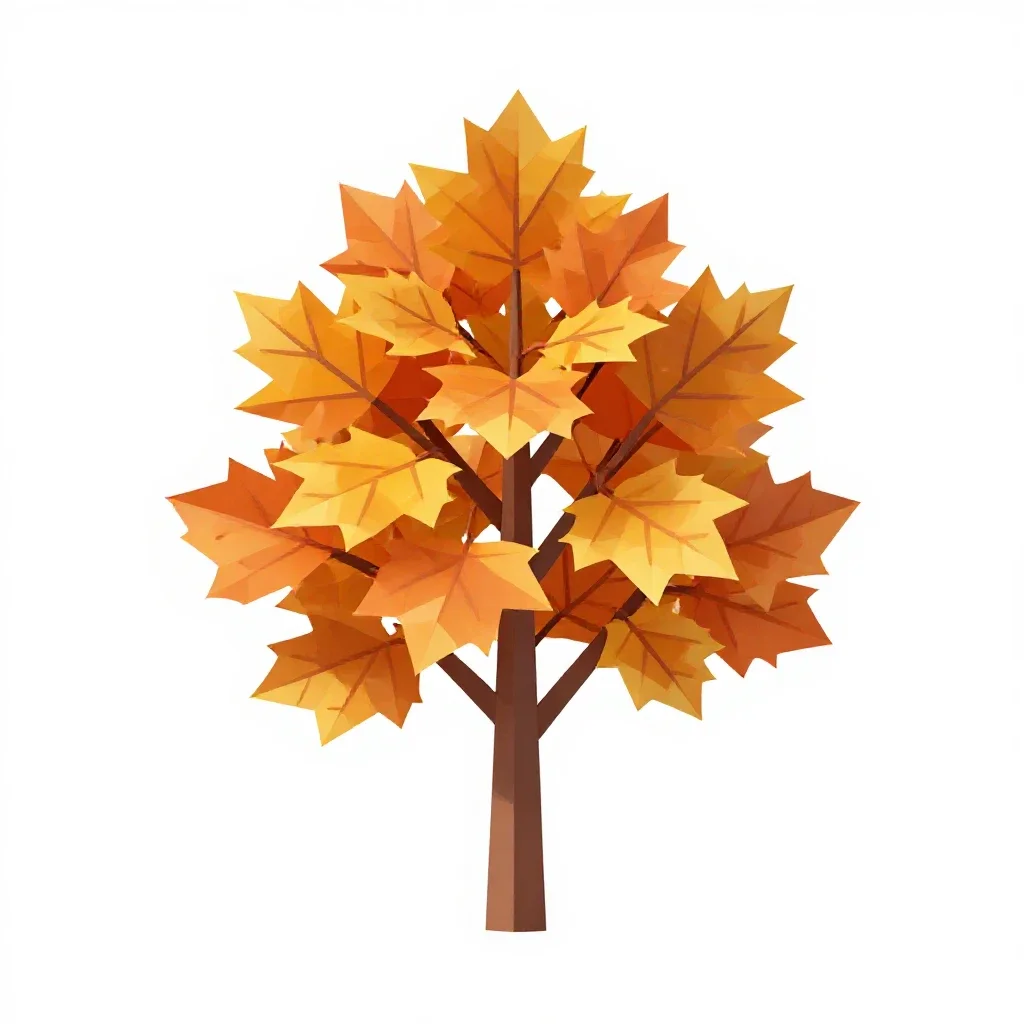 Beech in autumn isolated on a white background