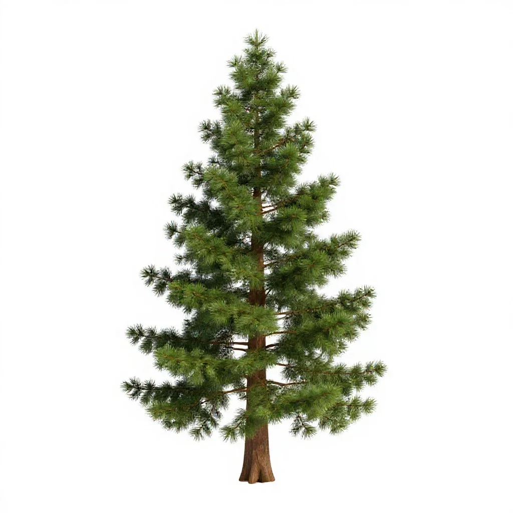 Douglas fir isolated on a white background
