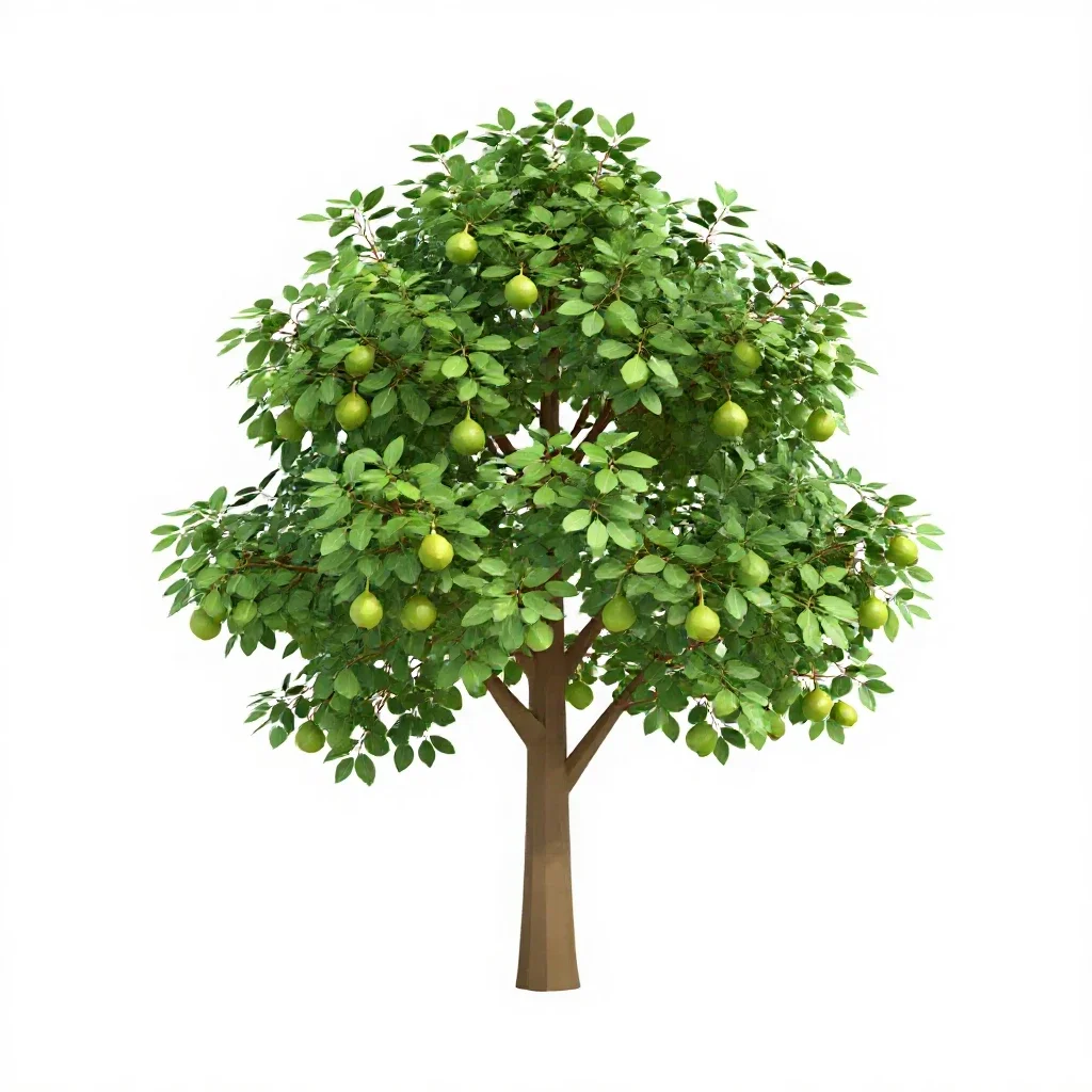 Fig tree with fruit isolated on a white background