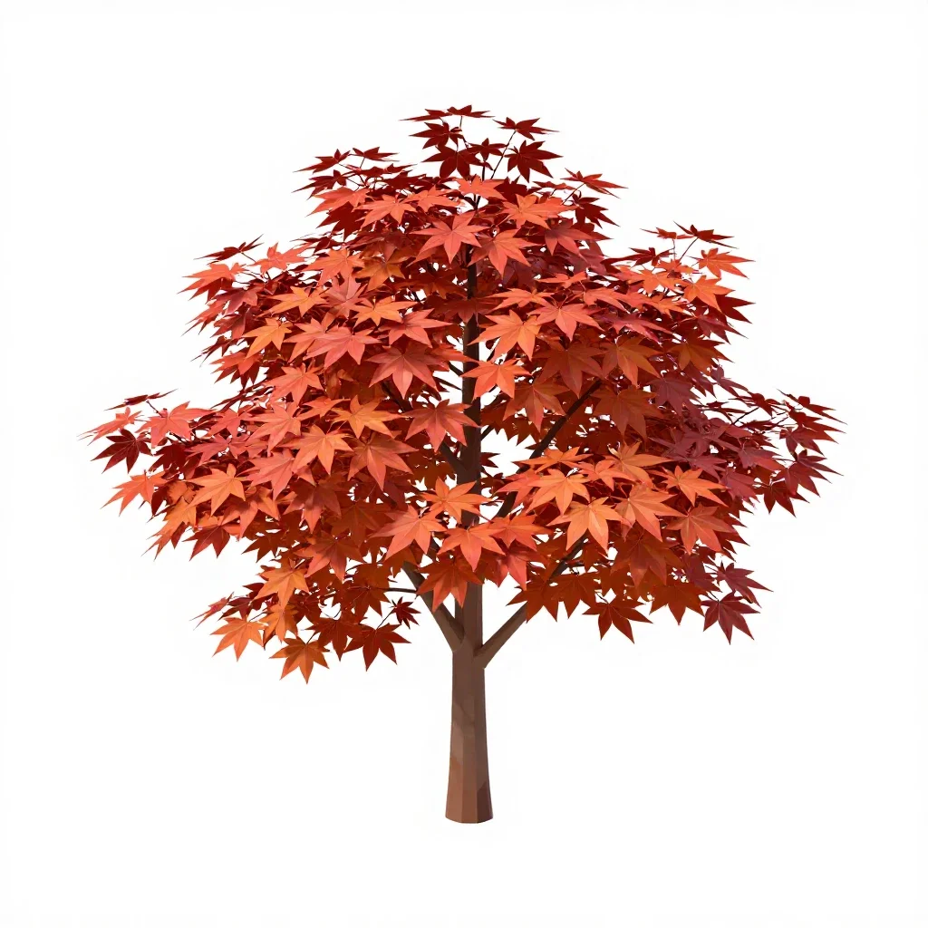Japanese maple isolated on a white background
