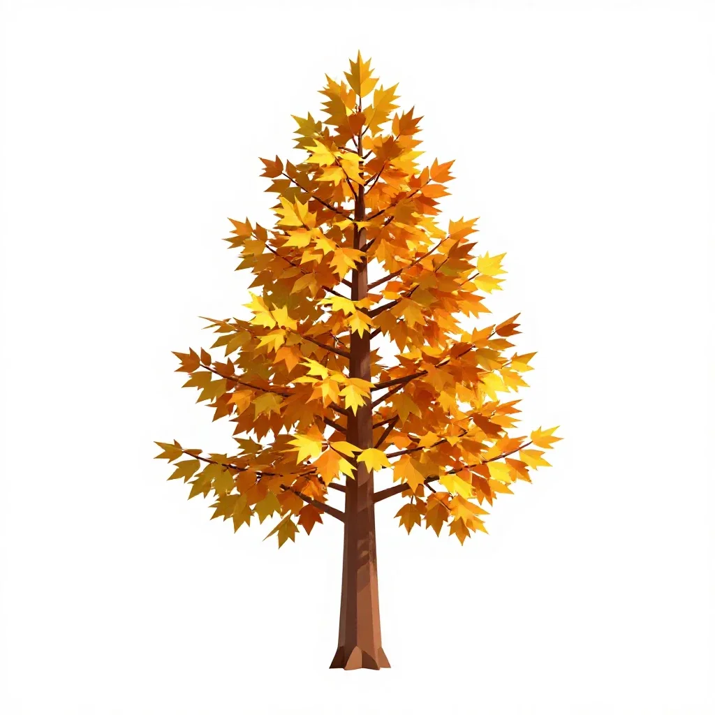 Larch in autumn isolated on a white background