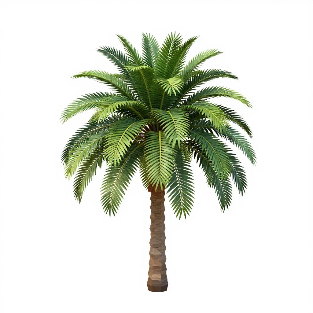 Nikau palm isolated on a white background