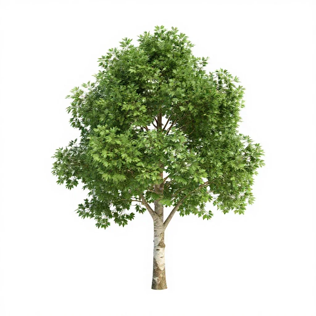 Paperbark tree isolated on a white background