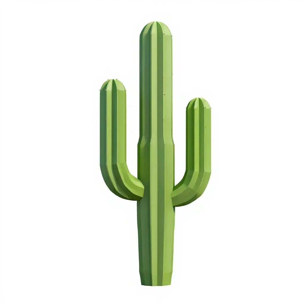 Saguaro cactus isolated on a white background