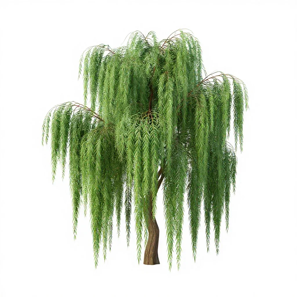 Weeping willow isolated on a white background