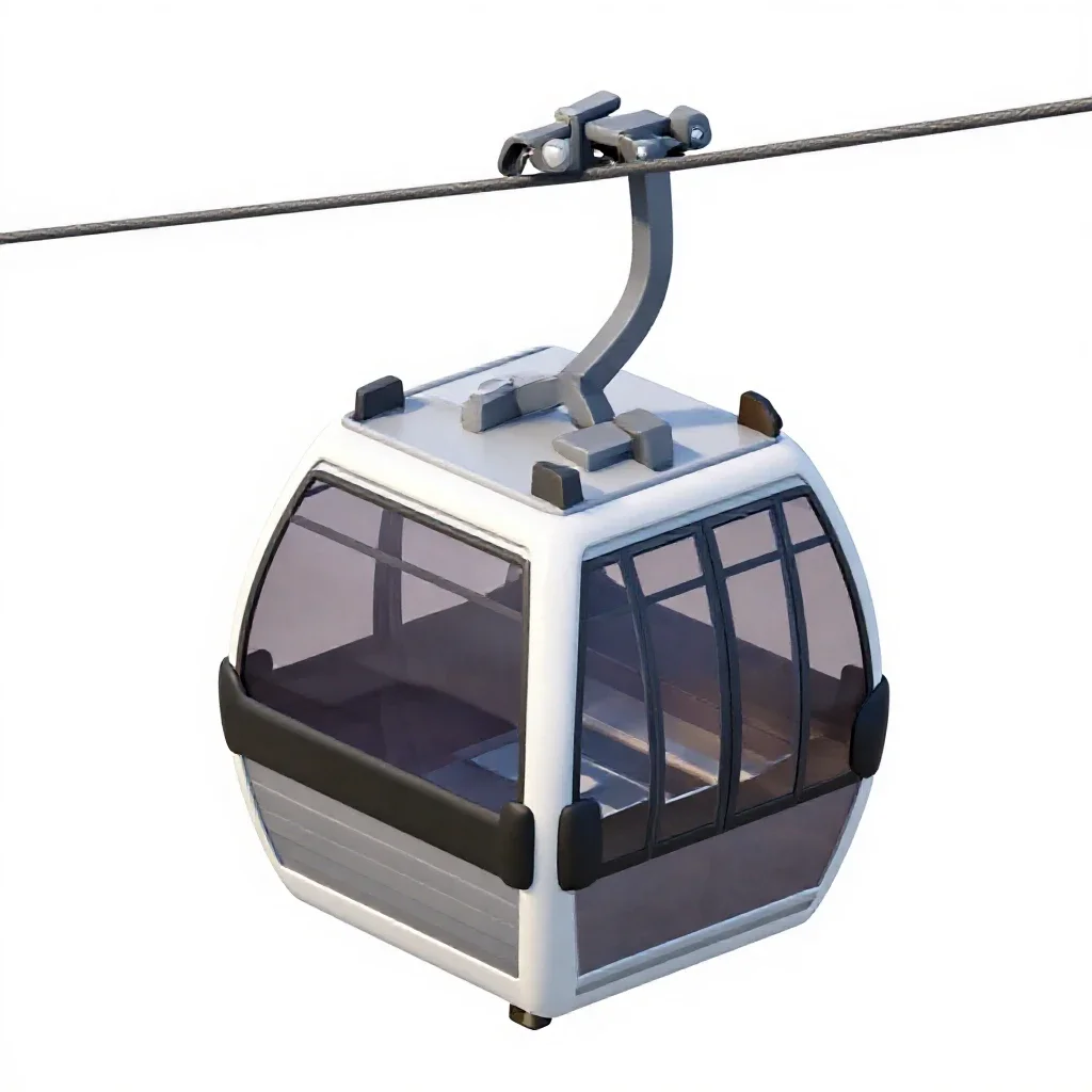 Cable car gondola isolated on a white background