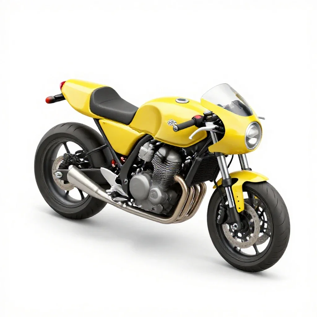 Cafe racer motorcycle isolated on a white background