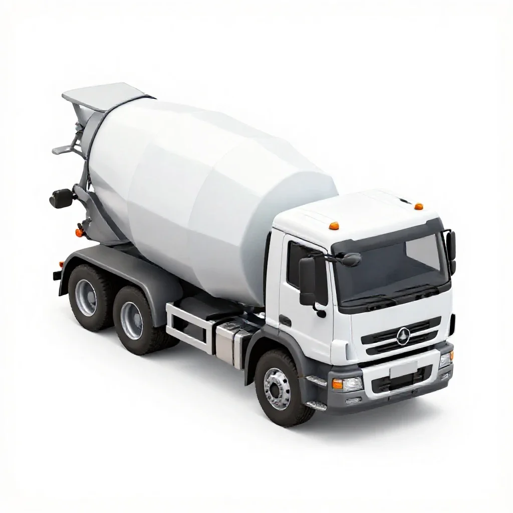 Cement mixer truck isolated on a white background