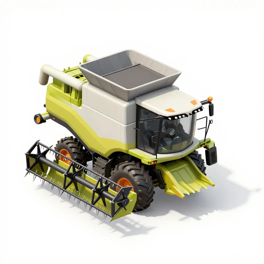 Combine harvester isolated on a white background