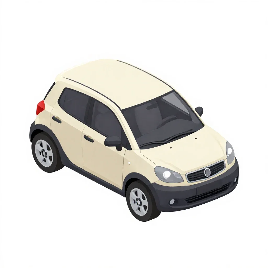 Compact city car isolated on a white background