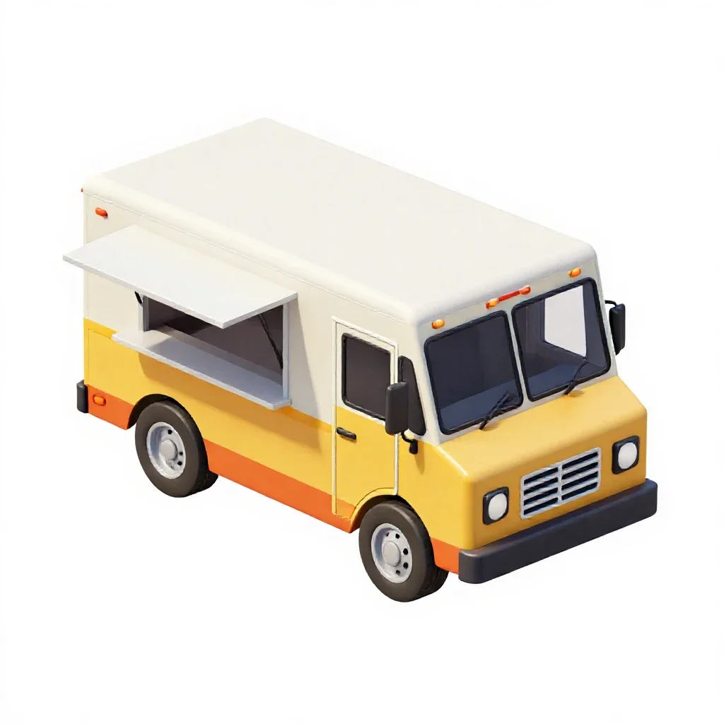 Food truck isolated on a white background