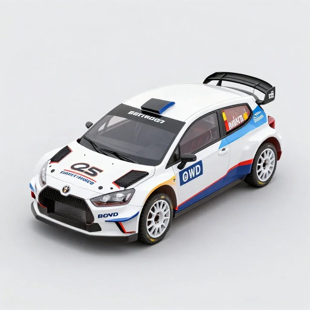 Rally hatchback isolated on a white background