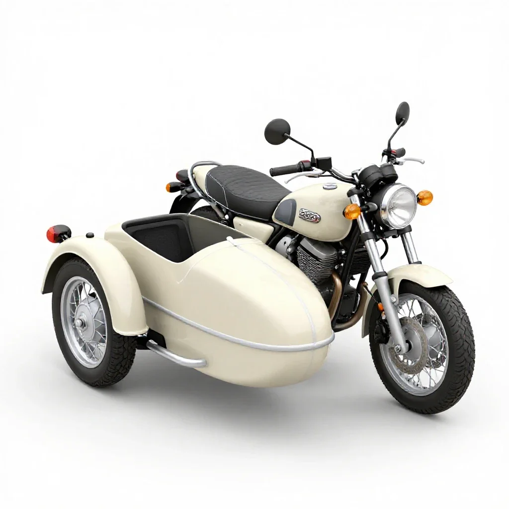 Sidecar motorcycle isolated on a white background