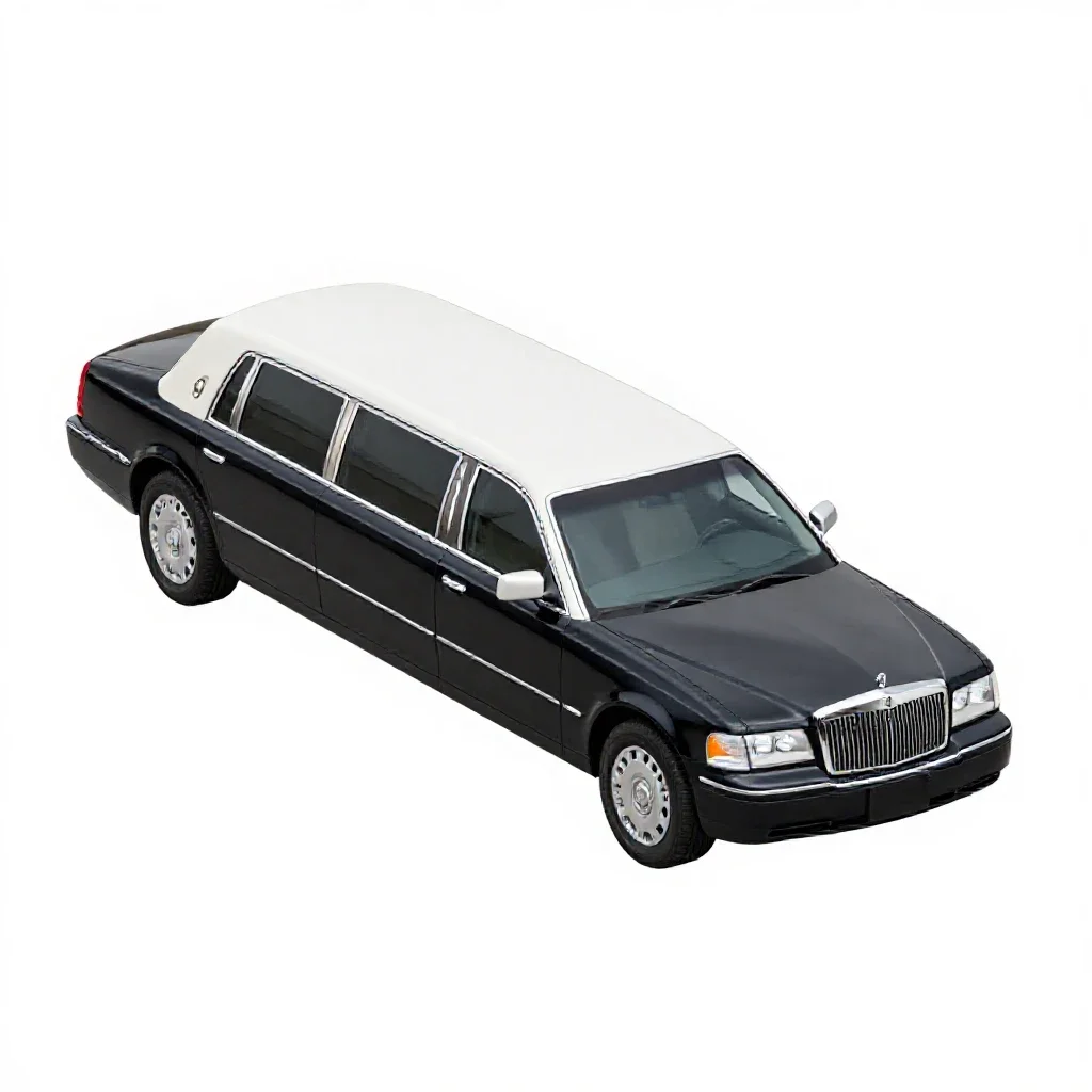 Stretched limousine isolated on a white background