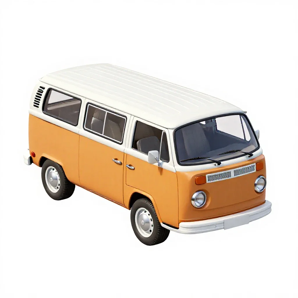 Vintage campervan isolated on a white background