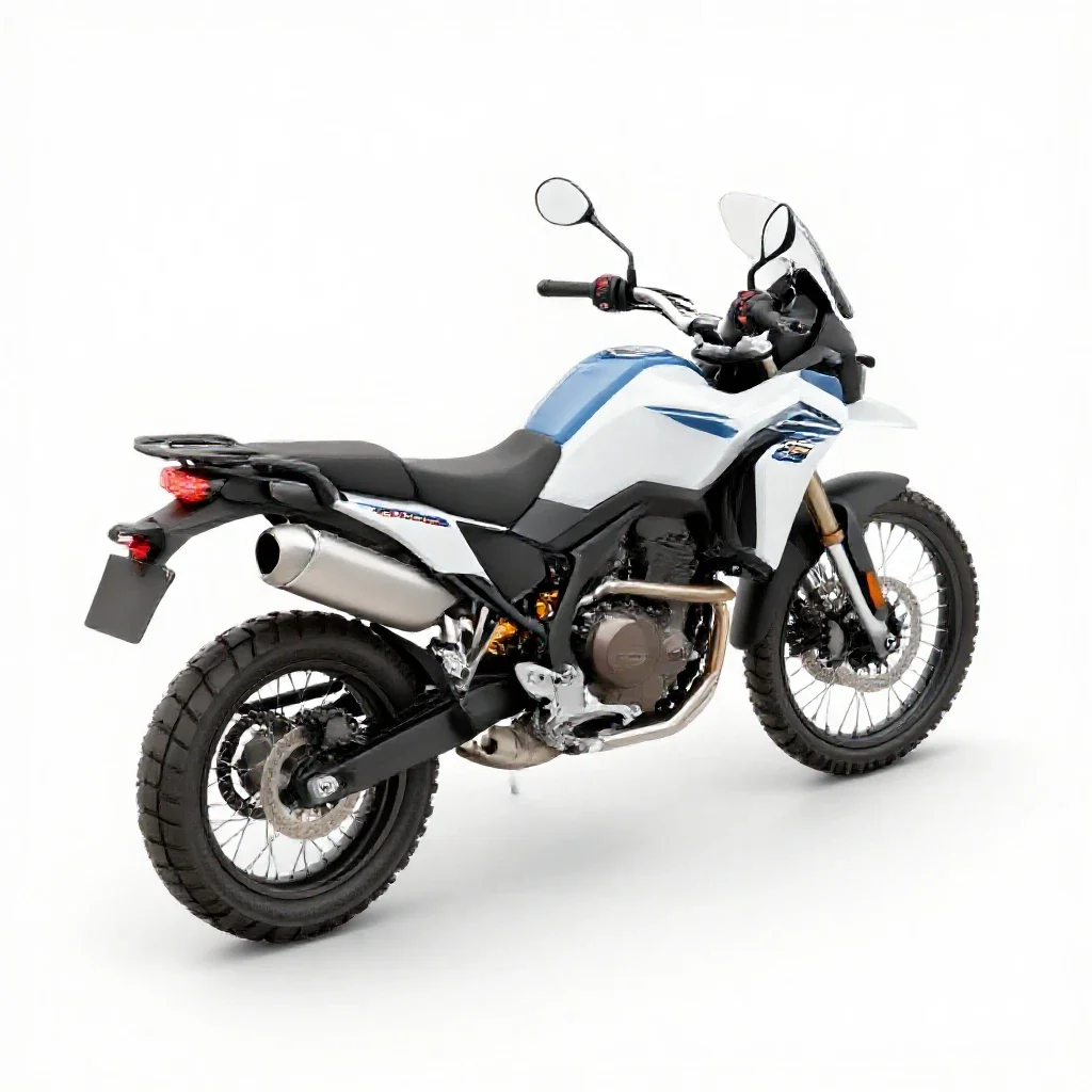 Adventure motorcycle isolated on a white background