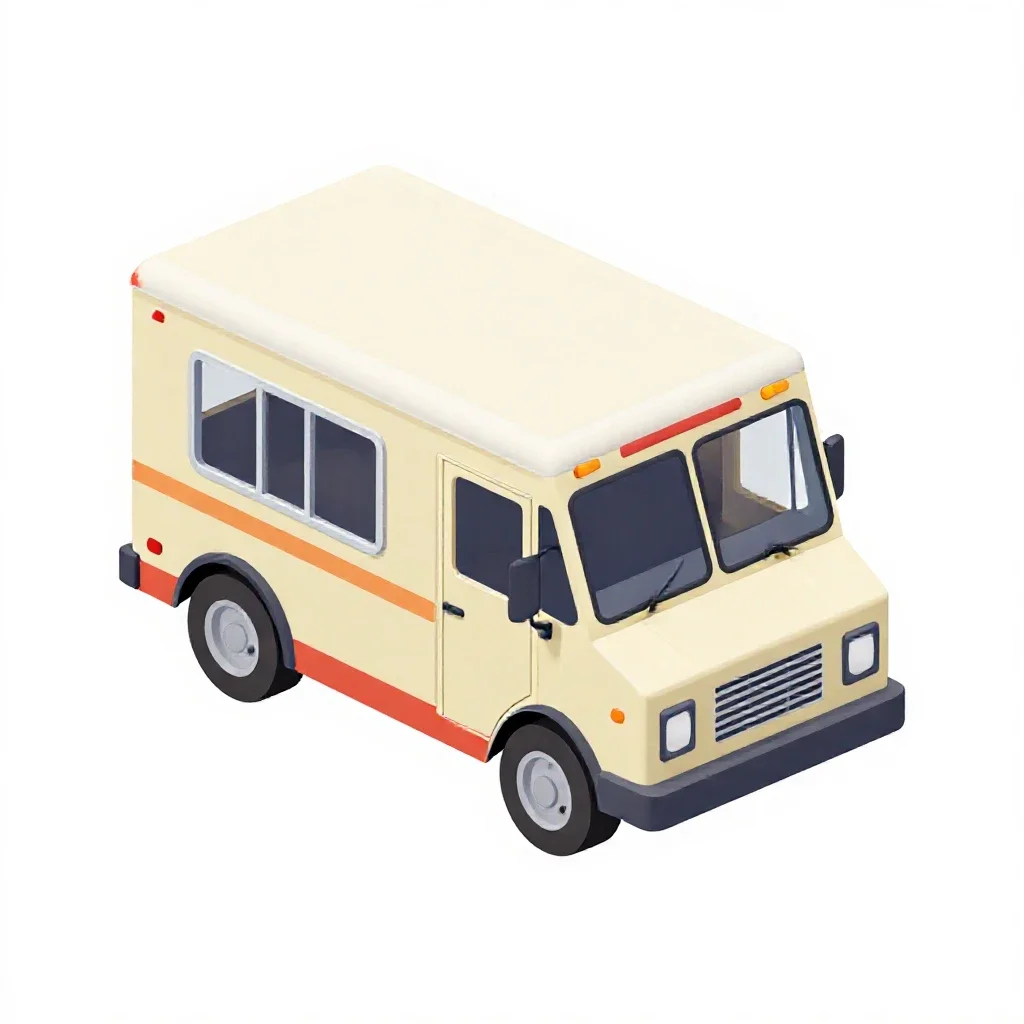 Ice cream truck isolated on a white background