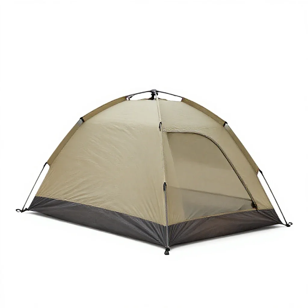 Backpacking tent isolated on a white background