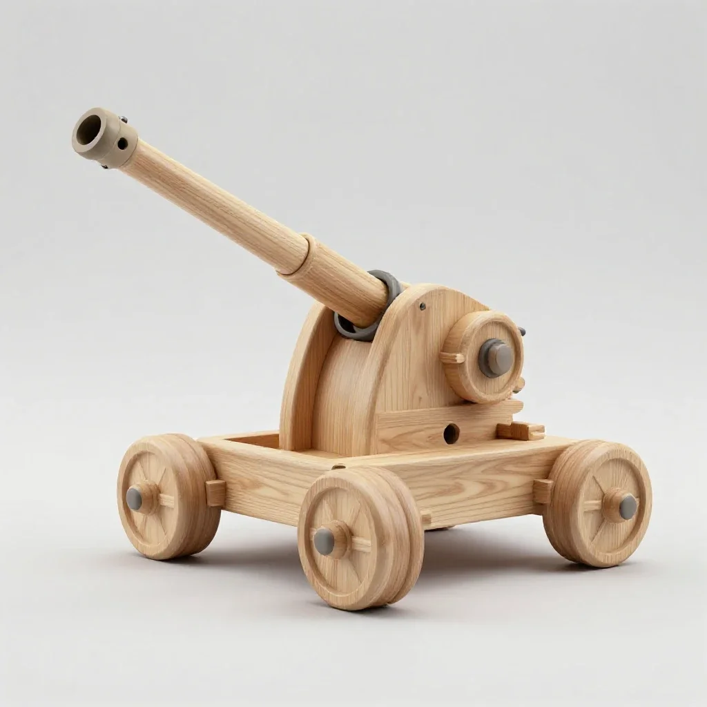 Barbette carriage isolated on a white background