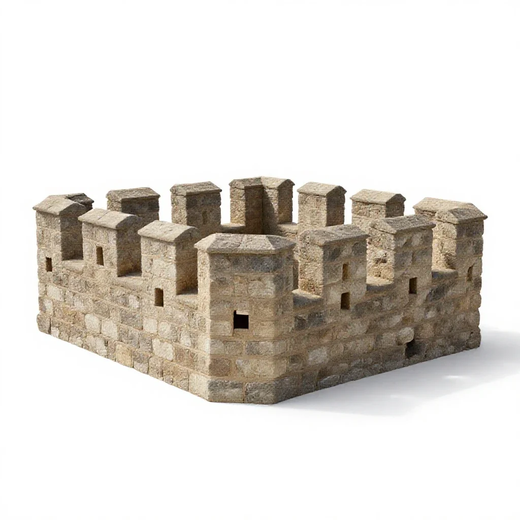 Battlement isolated on a white background