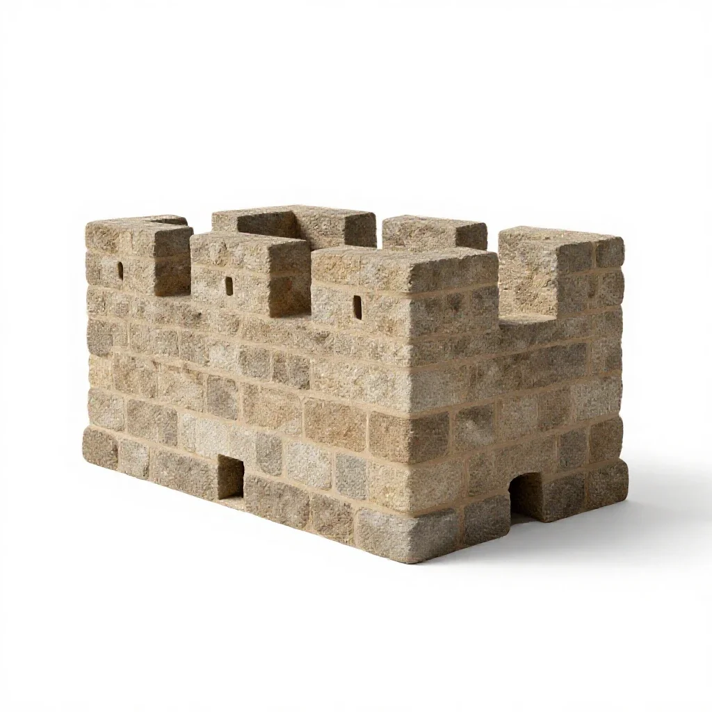 Blockhouse isolated on a white background