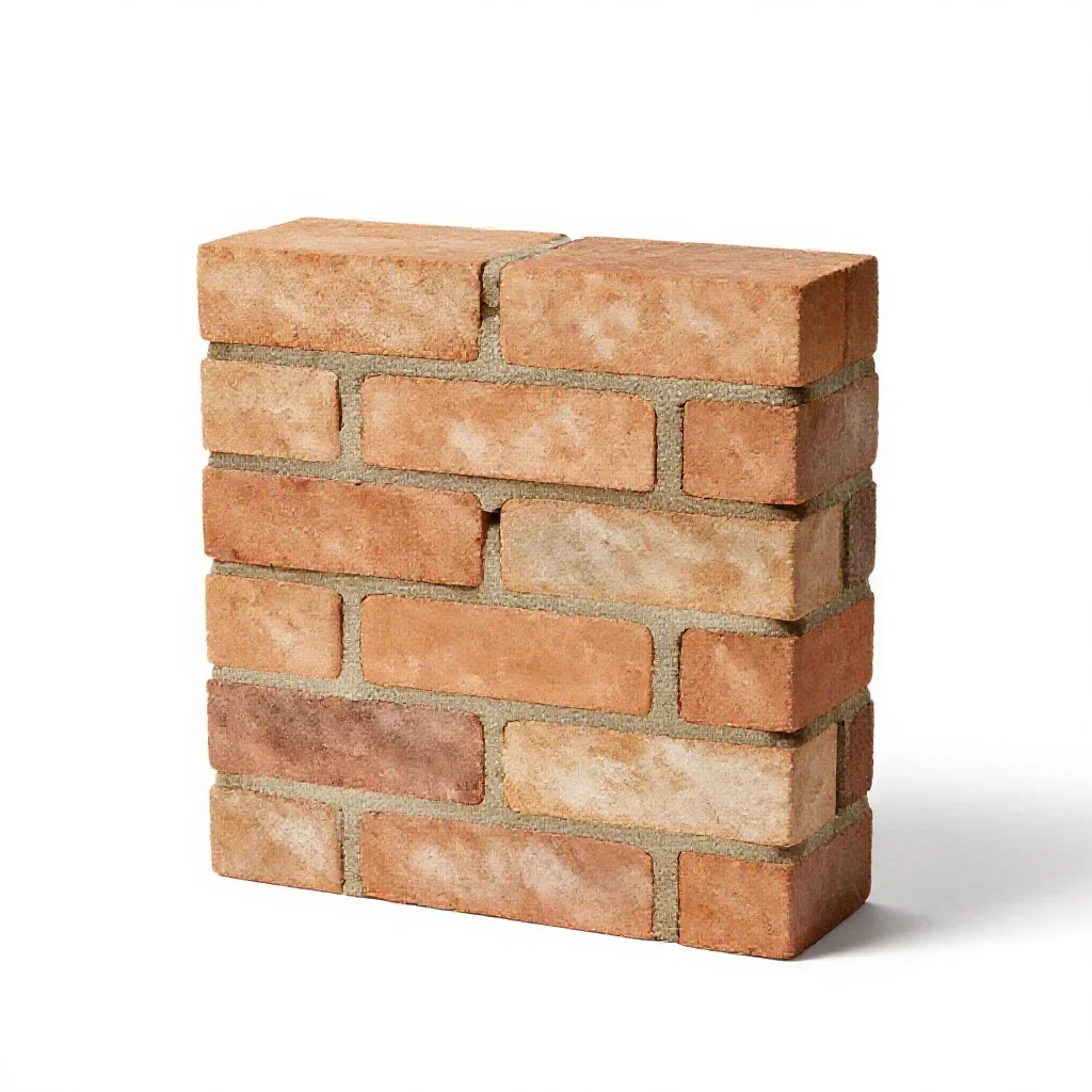 Brickwork isolated on a white background
