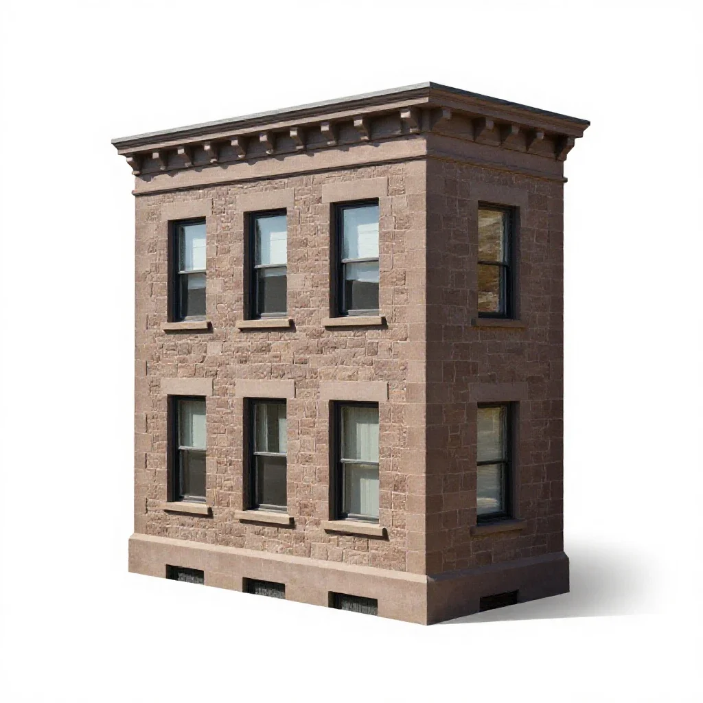 Brownstone isolated on a white background