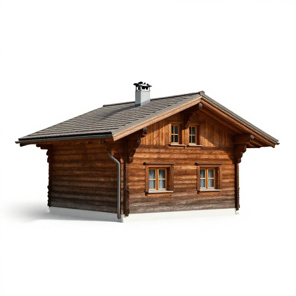 Chalet isolated on a white background