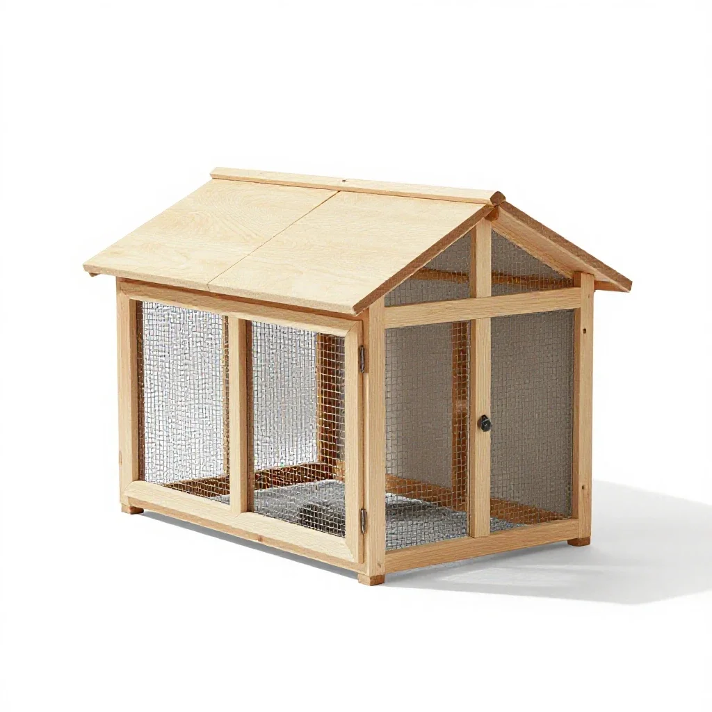 Chicken coop isolated on a white background
