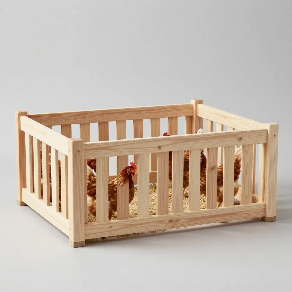 Chicken yard isolated on a white background