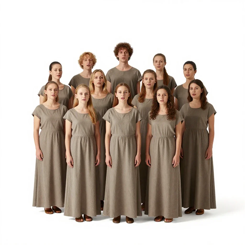 Choir isolated on a white background
