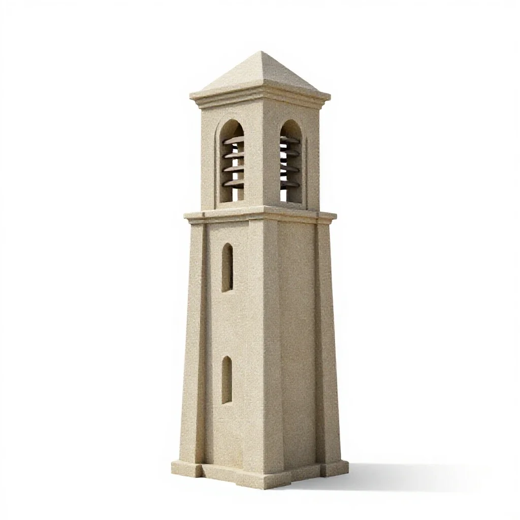 Church tower isolated on a white background