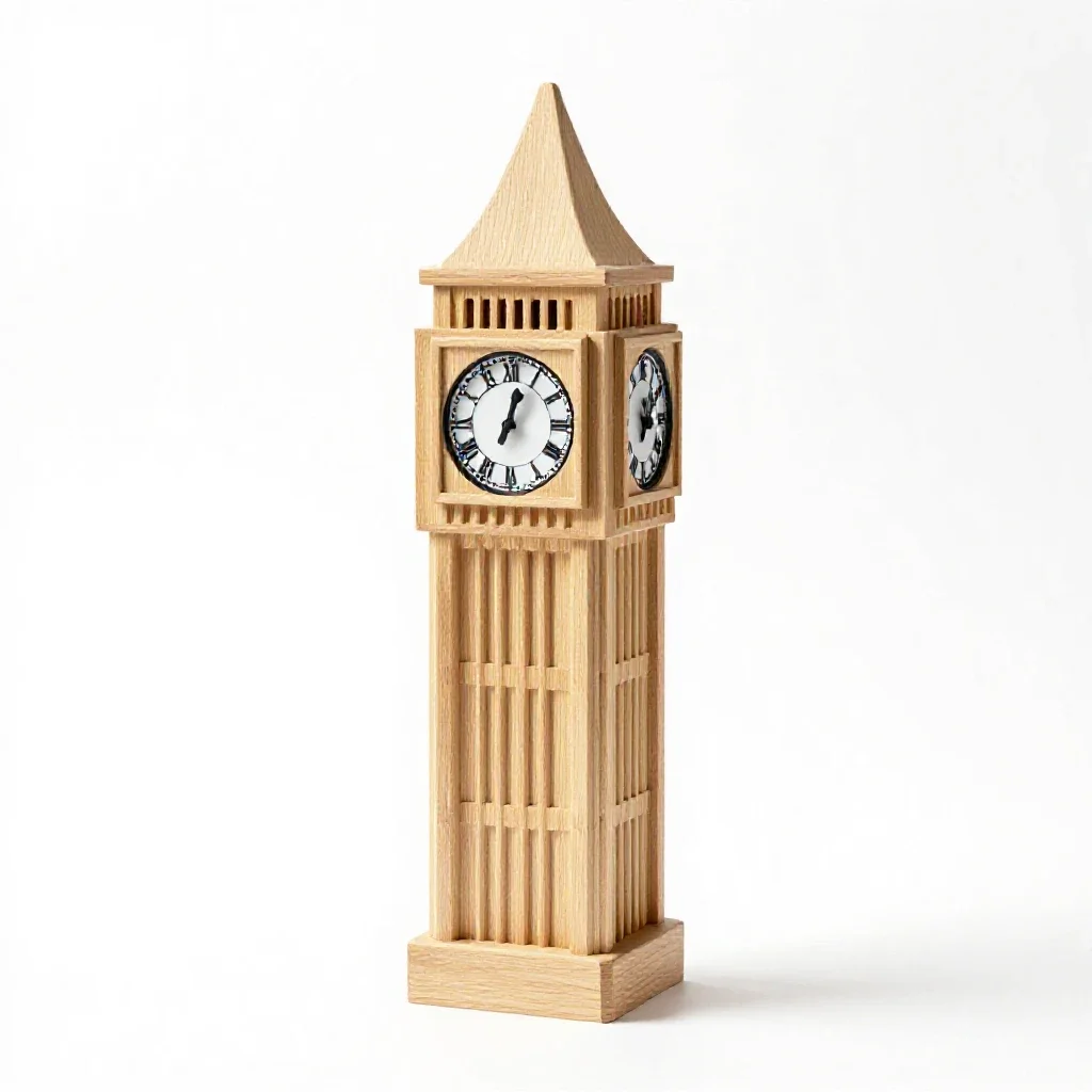 Clock tower isolated on a white background