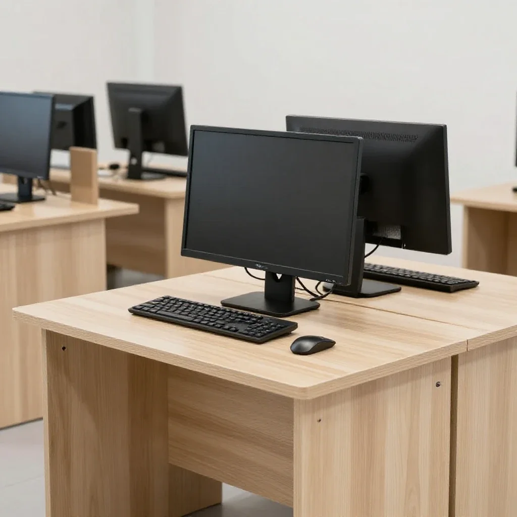 Computer store isolated on a white background