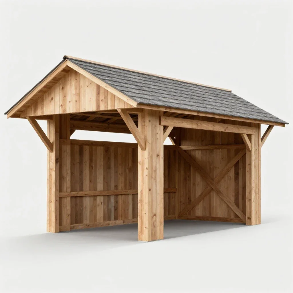 Covered bridge isolated on a white background