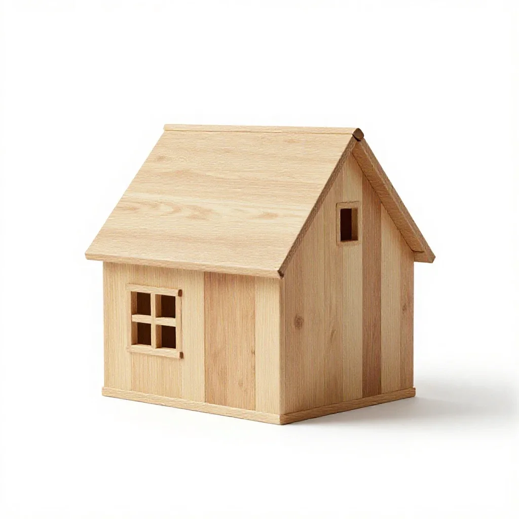 Detached house isolated on a white background