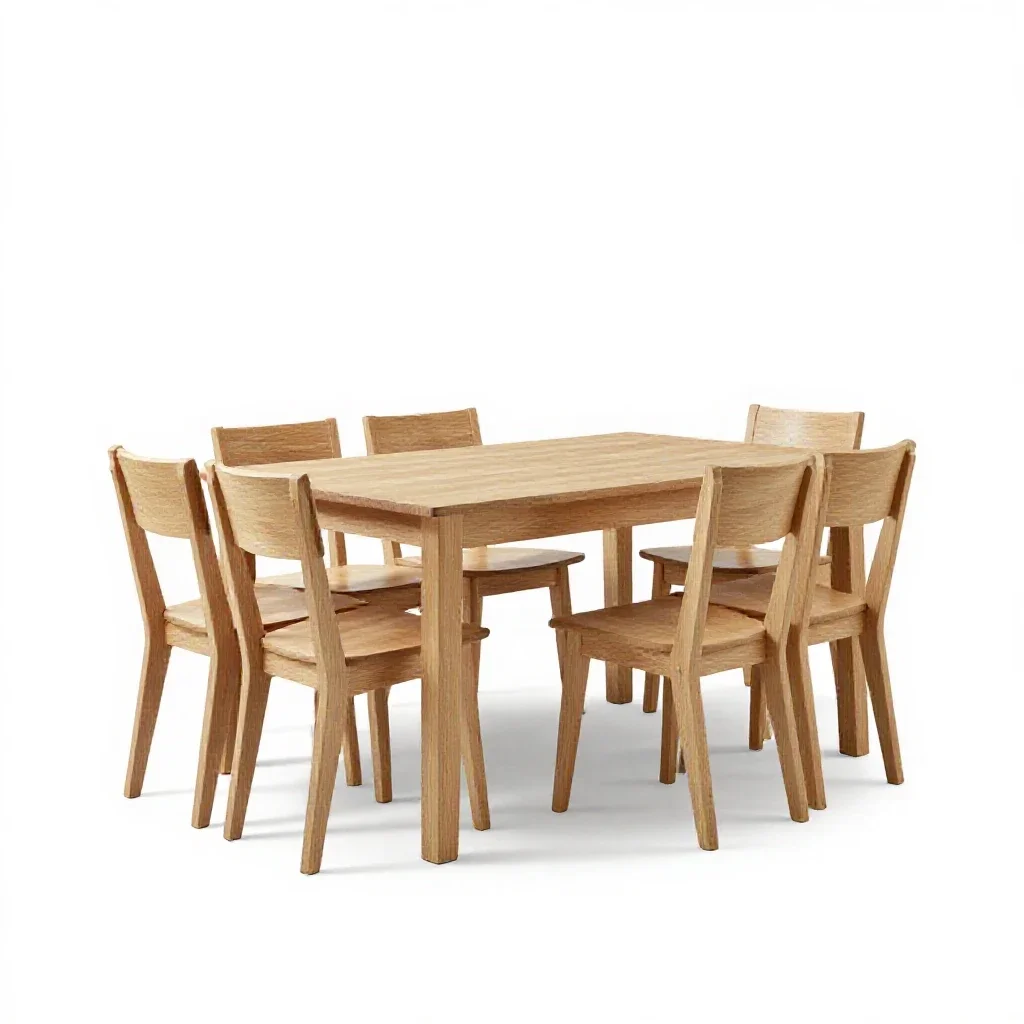 Dining area isolated on a white background