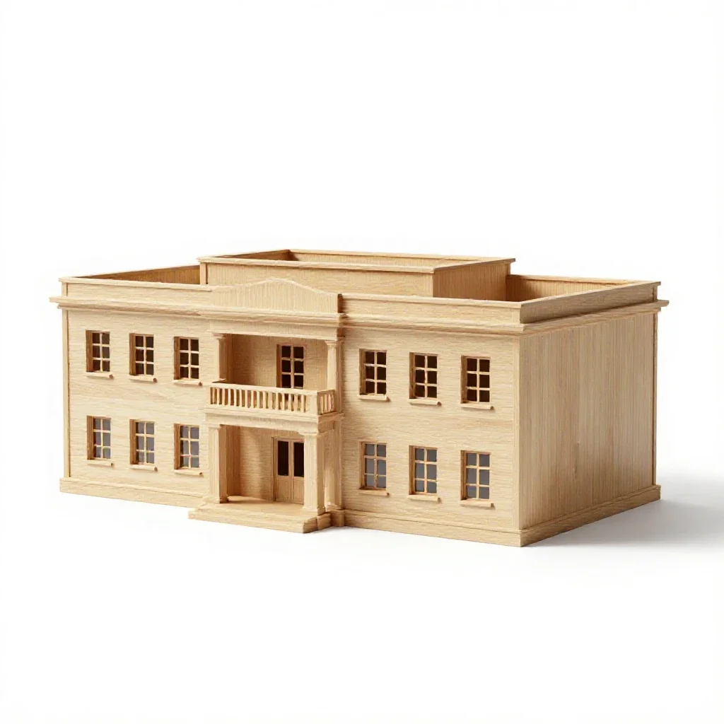 Diplomatic building isolated on a white background