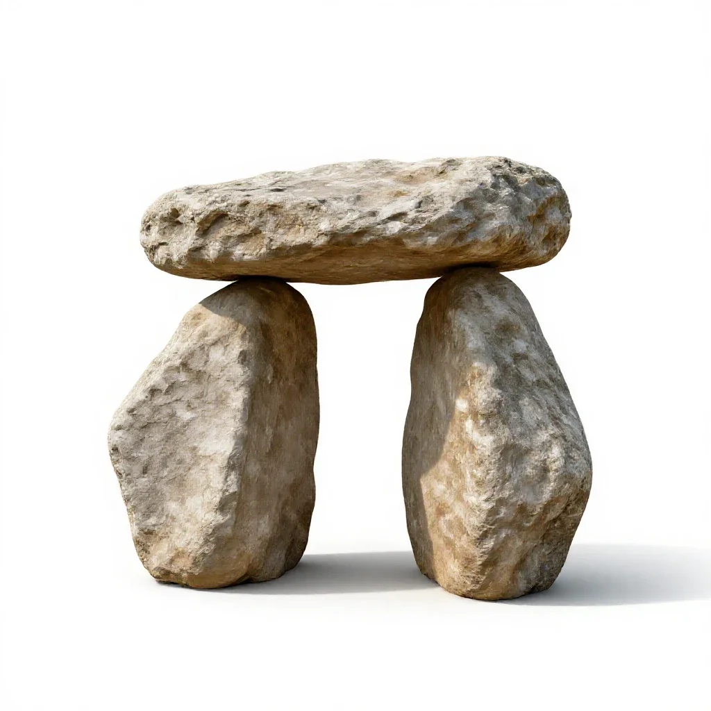 Dolmen isolated on a white background
