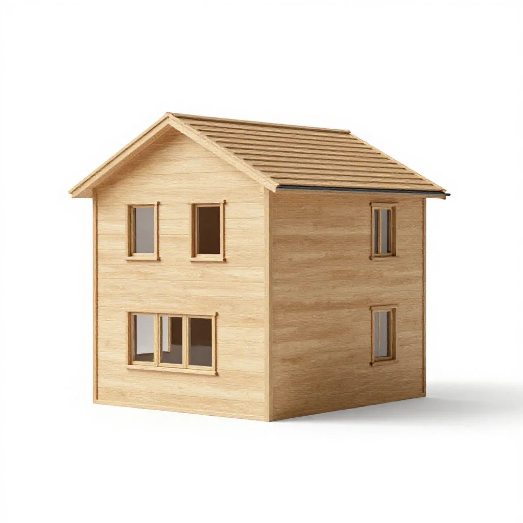 Duplex house isolated on a white background