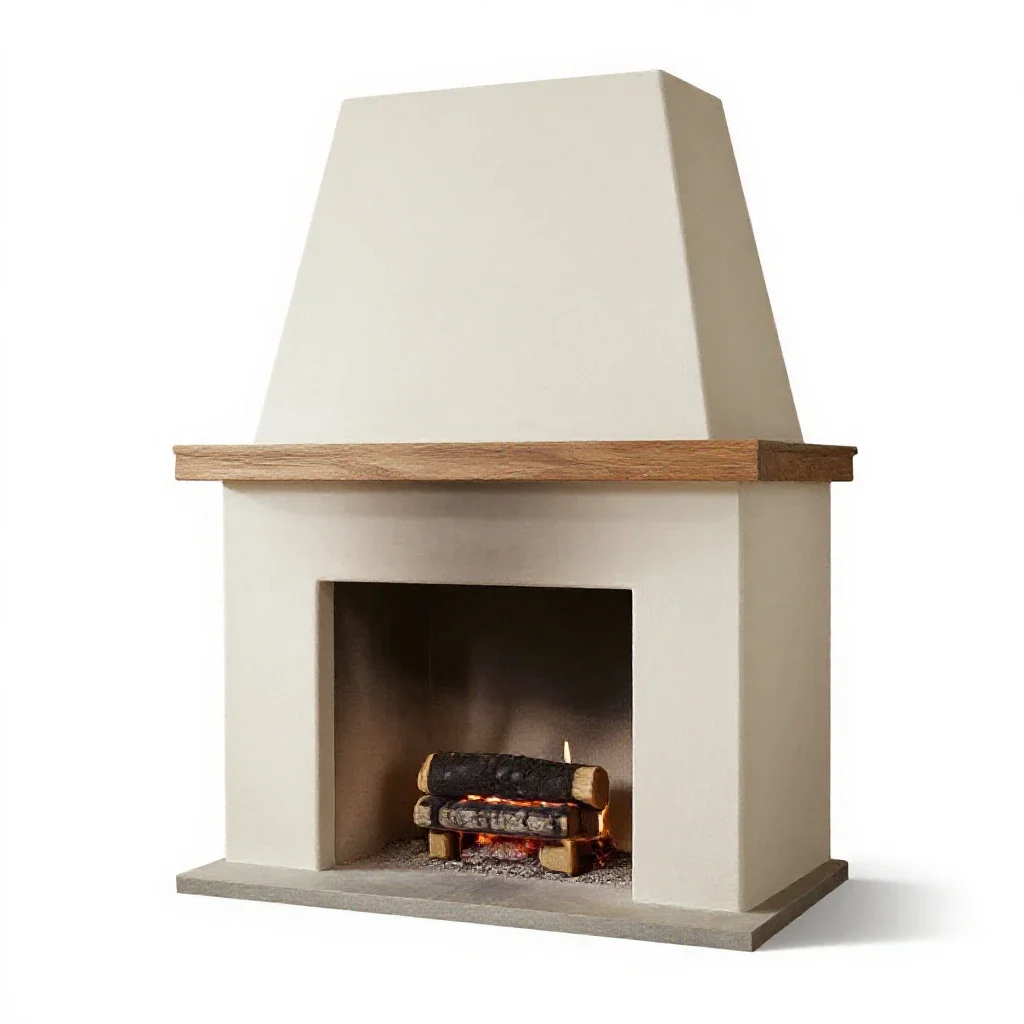 Fireplace isolated on a white background