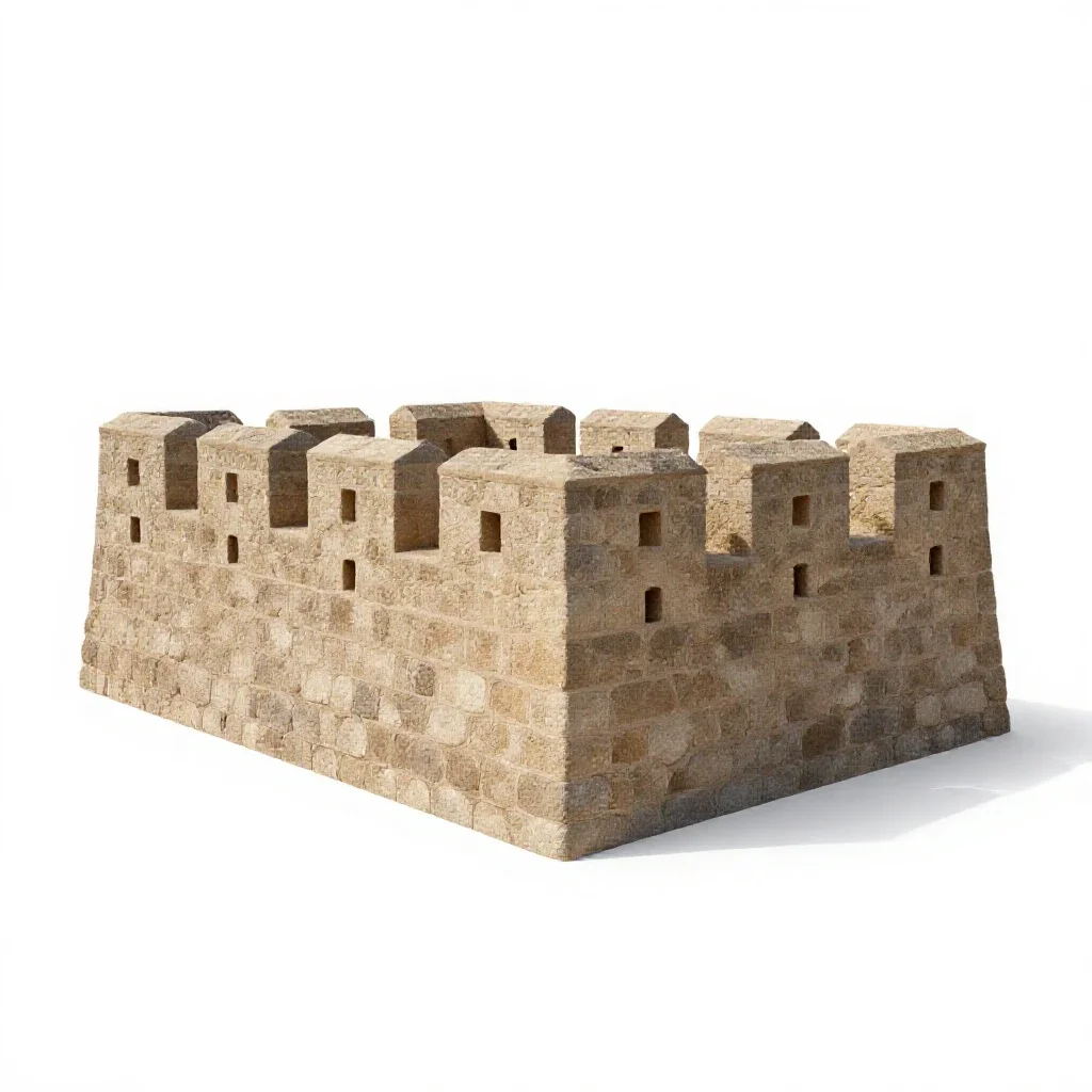 Fortress isolated on a white background