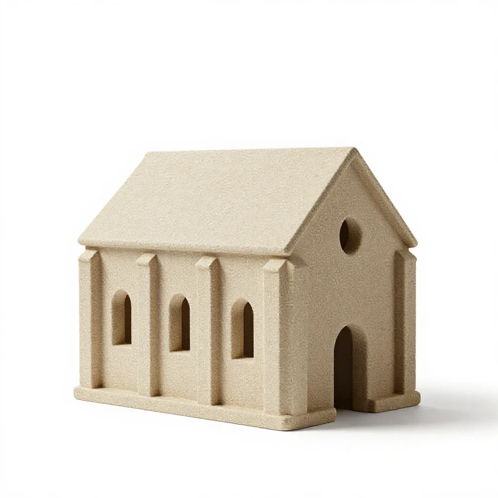 Friary isolated on a white background