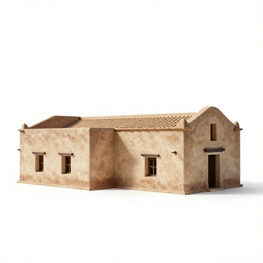 Hacienda isolated on a white background